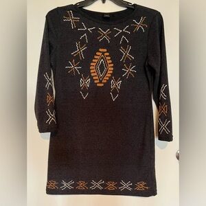 Highness - Grey Dress/Tunic Aztec Design SZ L-XL